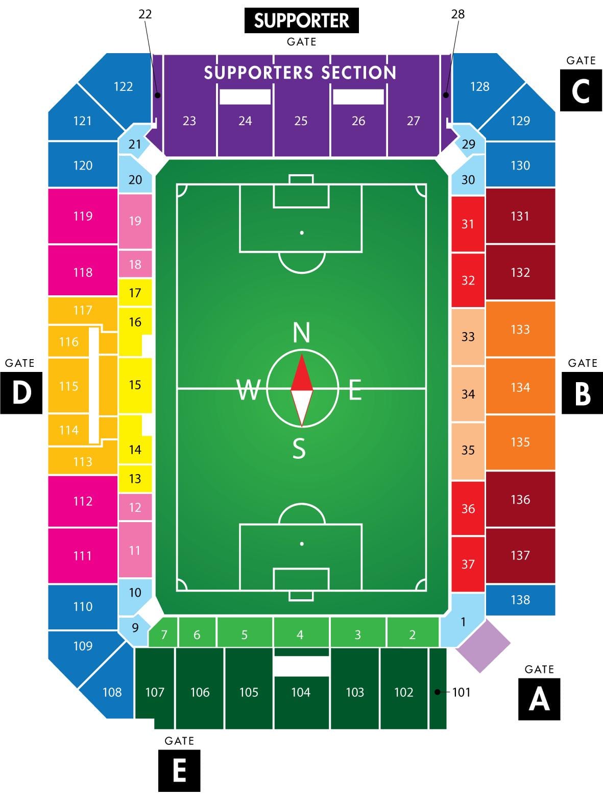 Orlando grad fudbalskom stadionu mapu